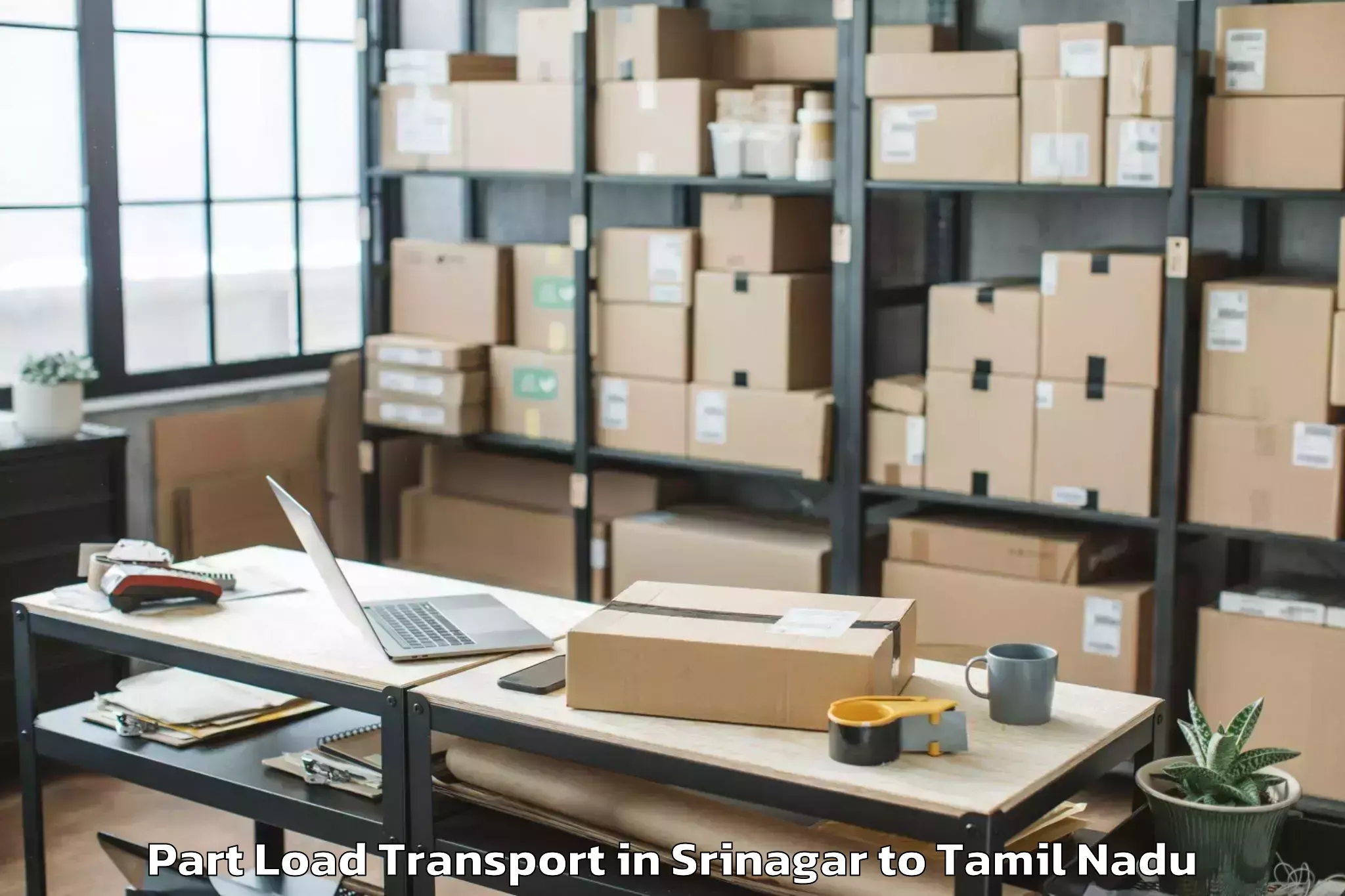 Hassle-Free Srinagar to Tiruturaipundi Part Load Transport